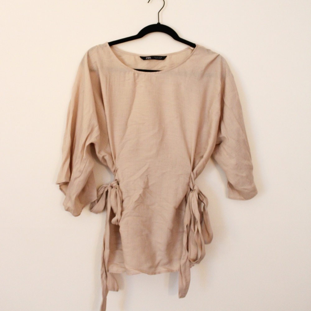 Zara Tan Tie Shirt